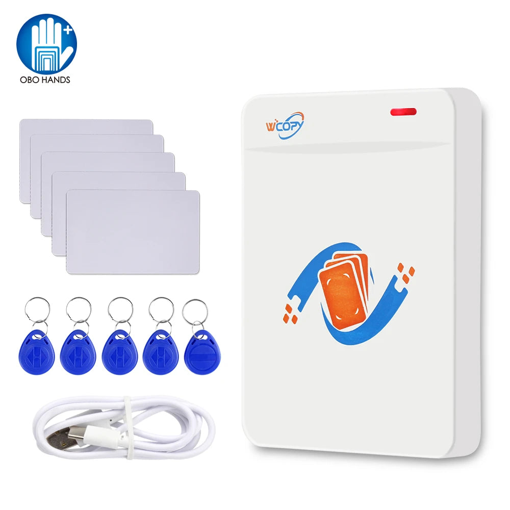 FOB Copier Duplicator Reader Writer 125KHz 13.56MHz USB Programmer Key fobs UID T5577 Rewritable Support NFC Phone / Wristband