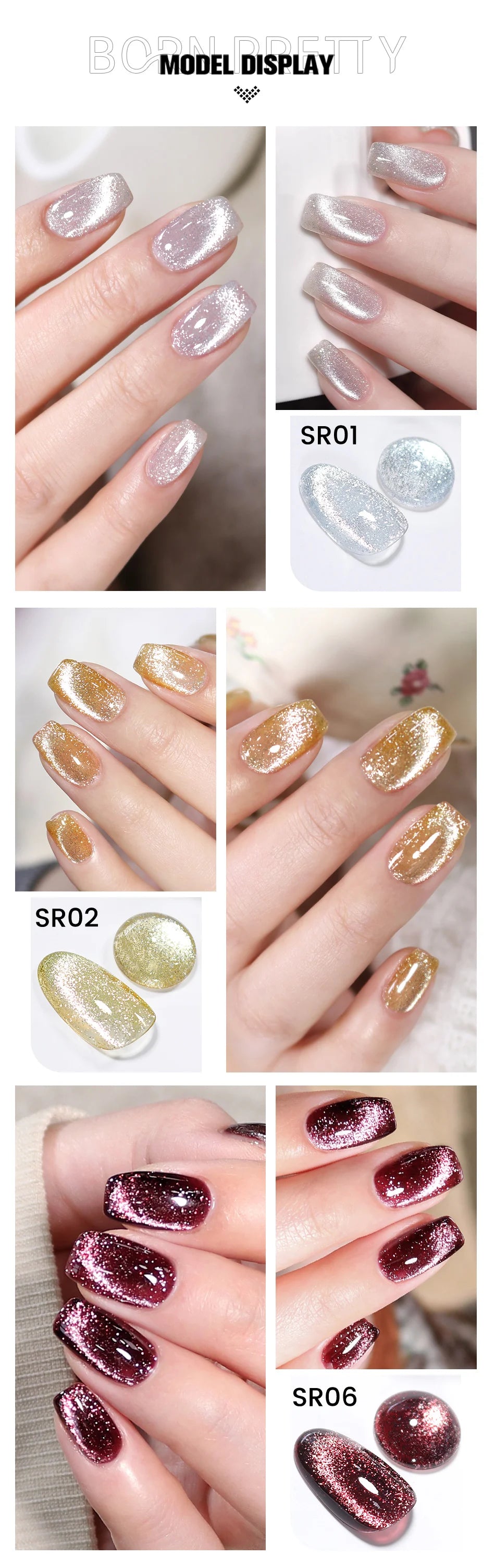 BORN PRETTY 117 Colors Cat Magnetic Gel Nail Polish
