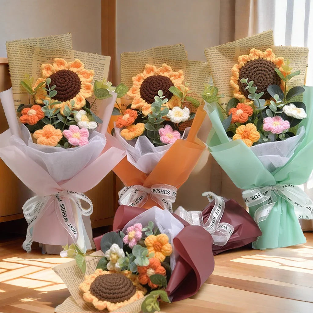 Handmade Sunflower Daisy Bouquet Valentine's Day Anniversary Wedding Mothers Day Birthday Gift