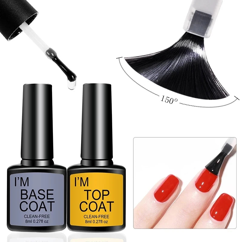 Nail Art Kit With 4 Pcs/Set  Base Coat And Top Coat