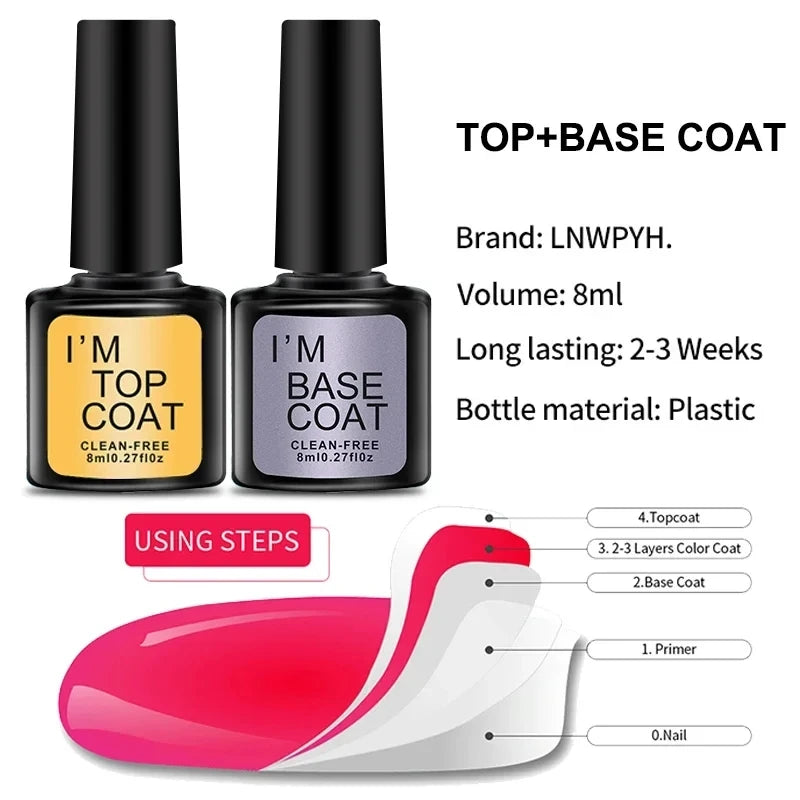 Nail Art Kit With 4 Pcs/Set  Base Coat And Top Coat