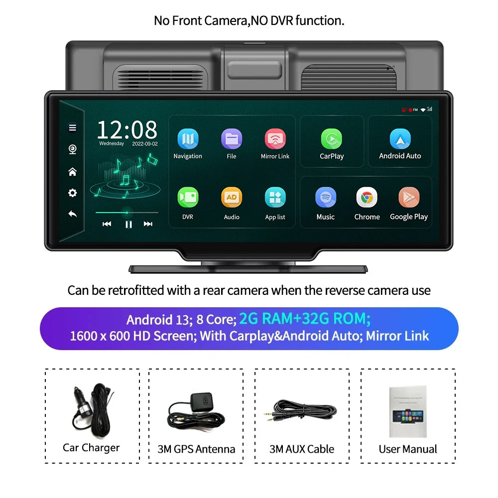 SMART 10.26 INCH CARPLAY WITH  INBUILD DASH CAMERA