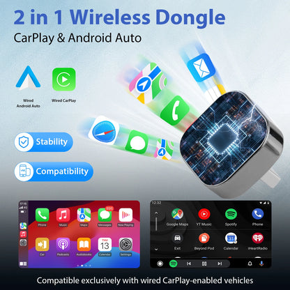 2026 Pionray 2 in 1 Wireless CarPlay :