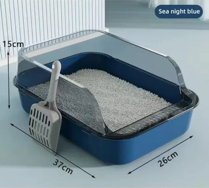 Splashproof  Semi-Enclosed Cat Litter Box