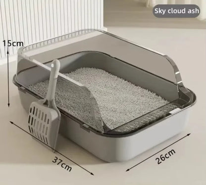 Splashproof  Semi-Enclosed Cat Litter Box