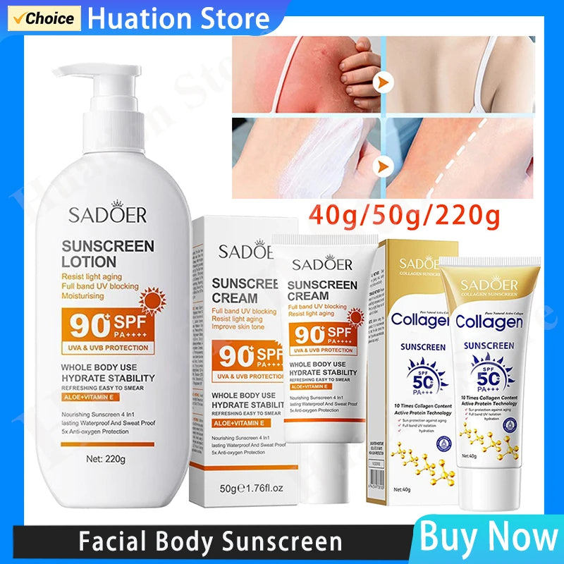 Facial Body Sunscreen SPF90+/SPF50+ Anti Sun UV Protector