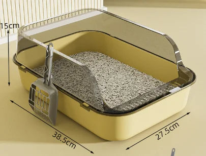 Splashproof  Semi-Enclosed Cat Litter Box