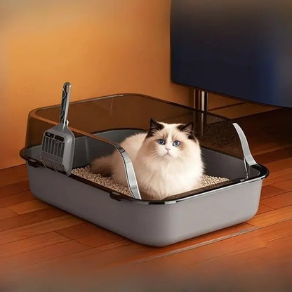 Splashproof  Semi-Enclosed Cat Litter Box