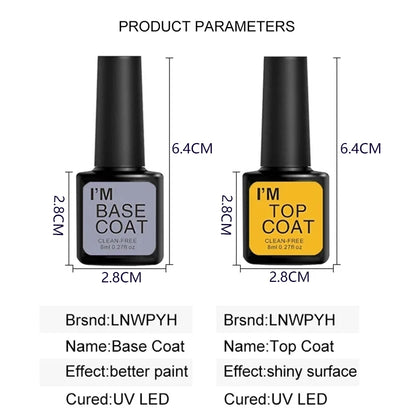 Nail Art Kit With 4 Pcs/Set  Base Coat And Top Coat