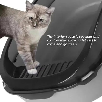 Splashproof  Semi-Enclosed Cat Litter Box