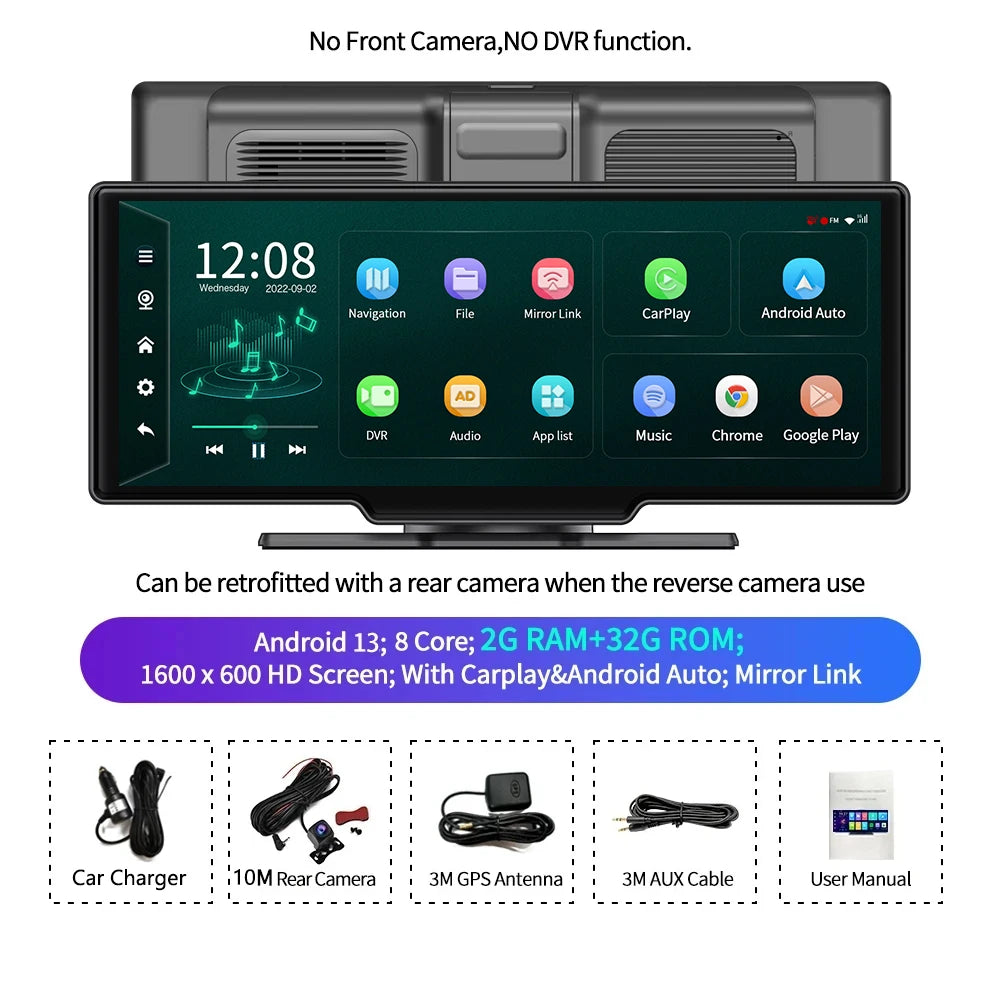 SMART 10.26 INCH CARPLAY WITH  INBUILD DASH CAMERA
