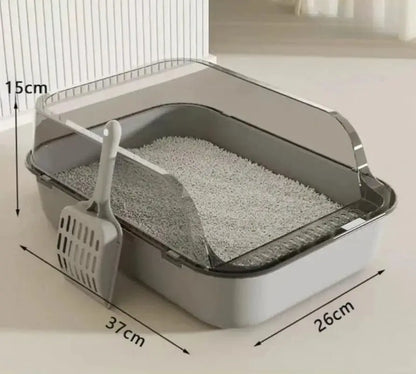 Splashproof  Semi-Enclosed Cat Litter Box