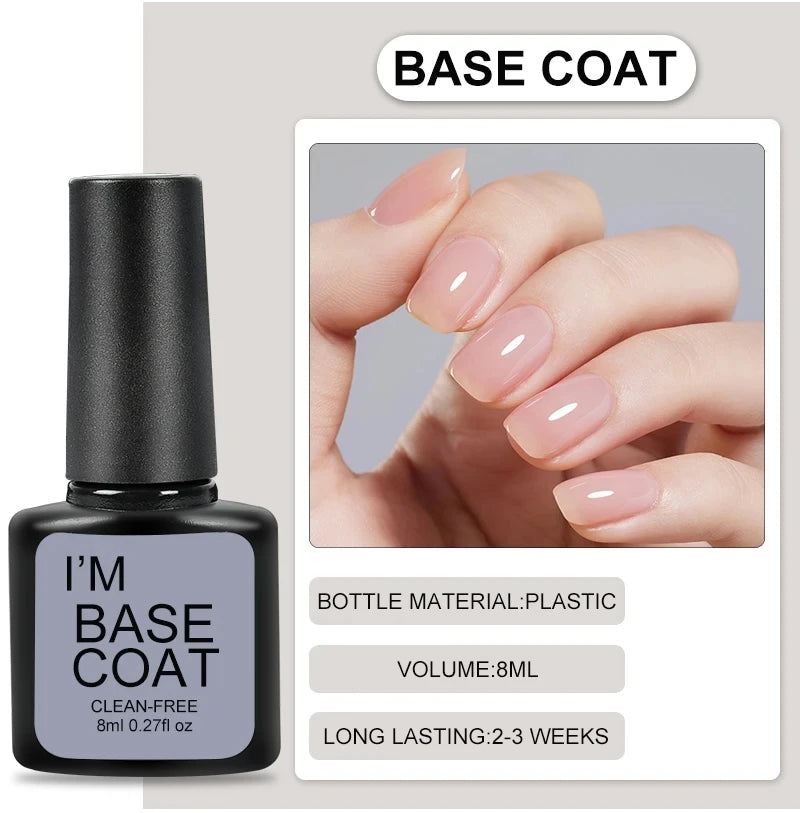 Nail Art Kit With 4 Pcs/Set  Base Coat And Top Coat