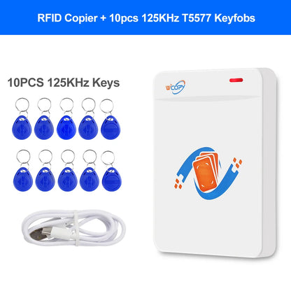 FOB Copier Duplicator Reader Writer 125KHz 13.56MHz USB Programmer Key fobs UID T5577 Rewritable Support NFC Phone / Wristband