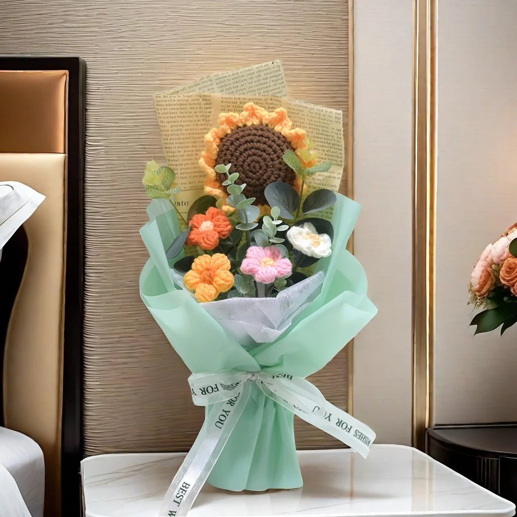 Handmade Sunflower Daisy Bouquet Valentine's Day Anniversary Wedding Mothers Day Birthday Gift