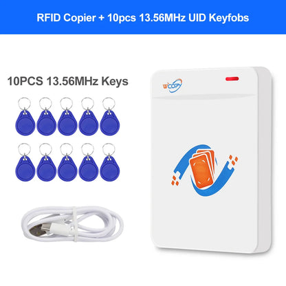 FOB Copier Duplicator Reader Writer 125KHz 13.56MHz USB Programmer Key fobs UID T5577 Rewritable Support NFC Phone / Wristband