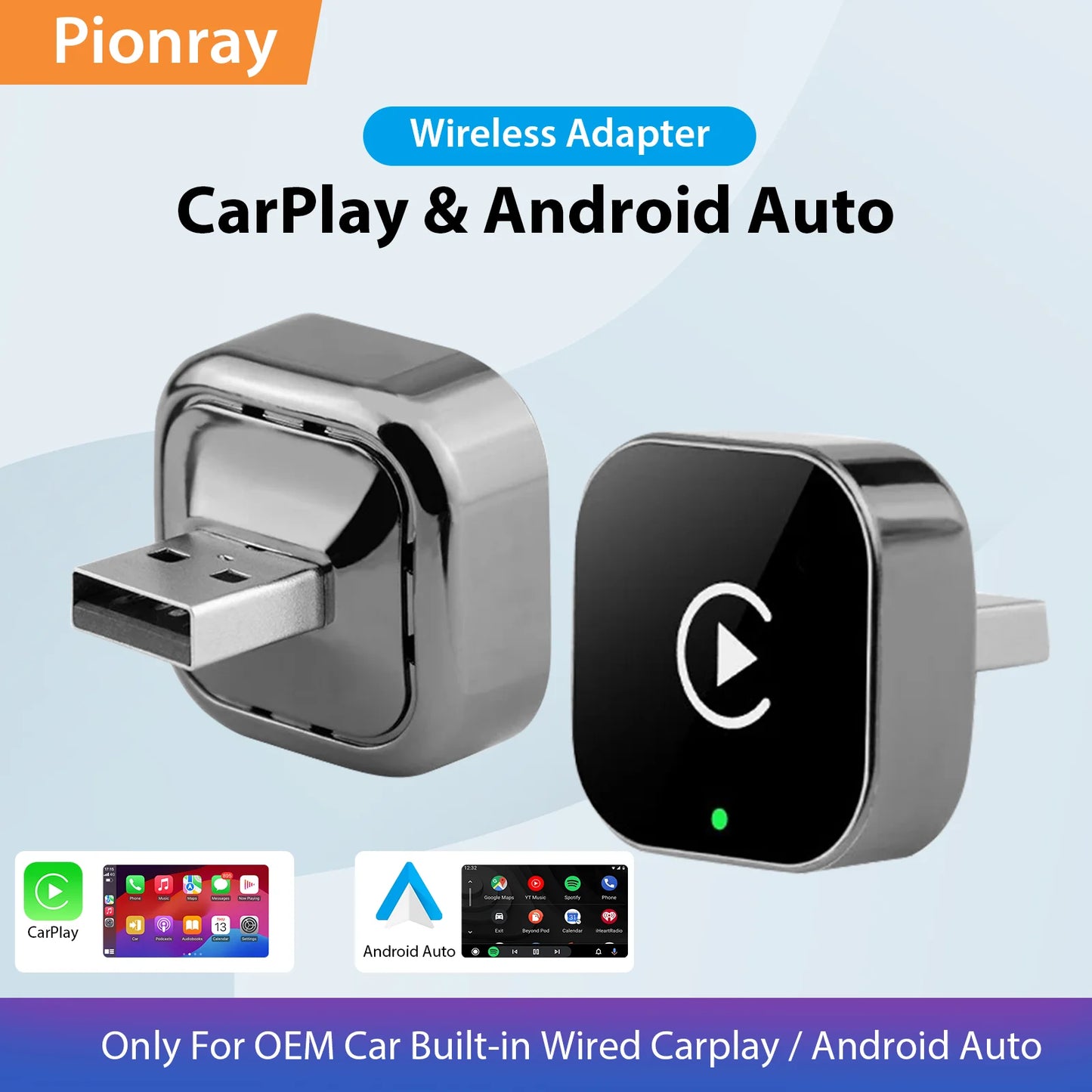 2026 Pionray 2 in 1 Wireless CarPlay :