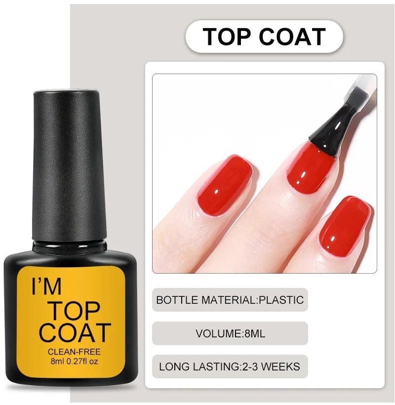 Nail Art Kit With 4 Pcs/Set  Base Coat And Top Coat